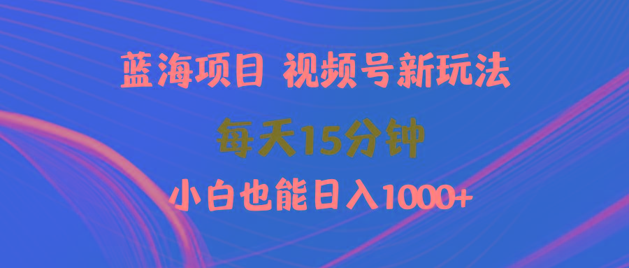 (9813期)蓝海项目视频号新玩法 每天15分钟 小白也能日入1000+-禾谷轻创网