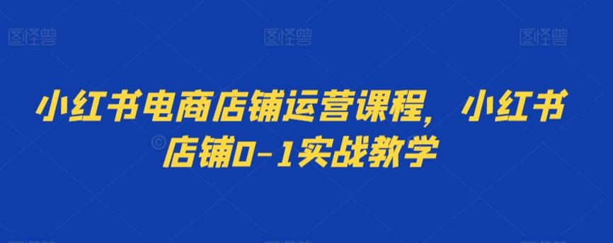 小红书电商店铺运营课程，小红书店铺0-1实战教学-禾谷轻创网