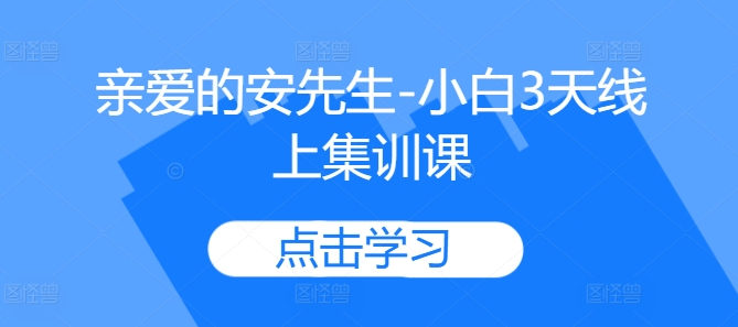 亲爱的安先生-小白3天线上集训课-禾谷轻创网