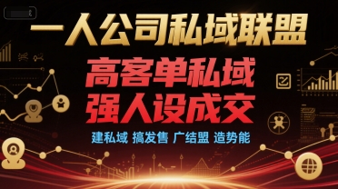 一人公司私域联盟，高客单私域，强人设成交，建私域 搞发售 广结盟 造势能-禾谷轻创网