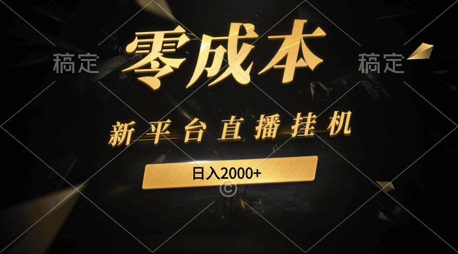 (9841期)新平台直播挂机最新玩法，0成本，不违规，日入2000+-禾谷轻创网