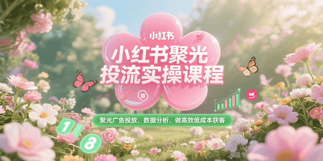 小红书聚光投流实操课程，聚光广告投放、数据分析、做高效低成本获客-禾谷轻创网