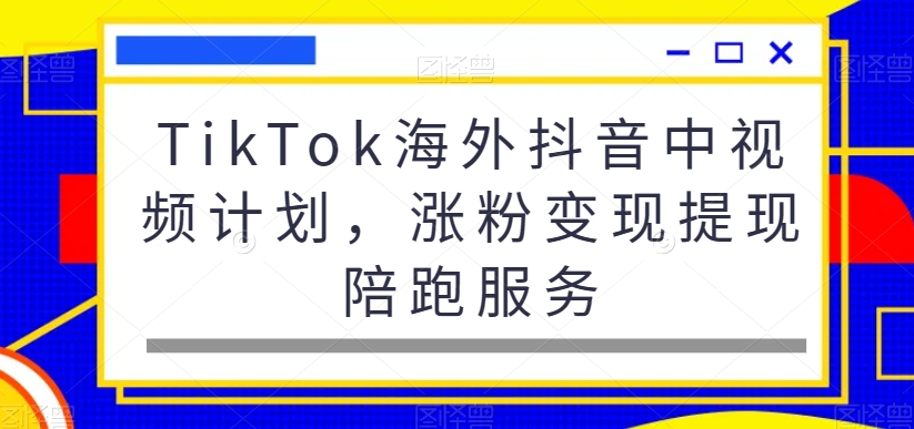 TikTok海外抖音中视频计划，涨粉变现提现陪跑服务-禾谷轻创网