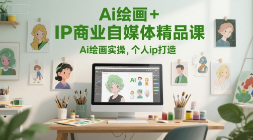 Ai绘画+IP商业自媒体精品课，Ai绘画实操，个人ip打造-禾谷轻创网