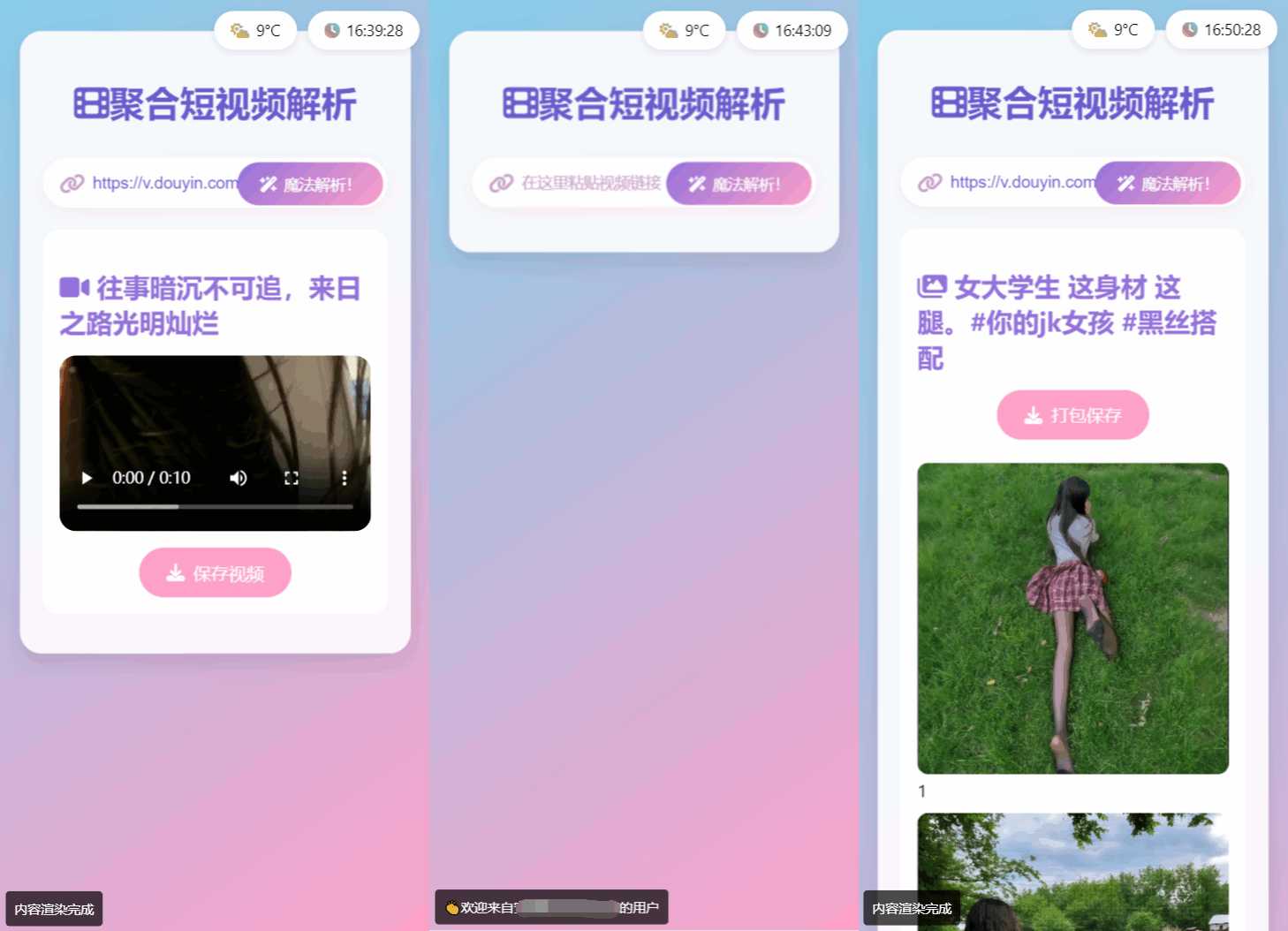 全新二次元聚合短视频解析去水印系统源码 自适应双端-禾谷轻创网