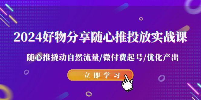 2024好物分享-随心推投放实战课 随心推撬动自然流量/微付费起号/优化产出-禾谷轻创网