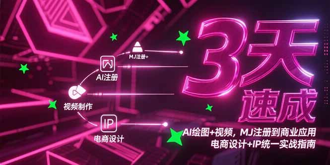 3天速成AI绘图+视频，MJ注册到商业应用，电商设计+IP统一实战指南-禾谷轻创网