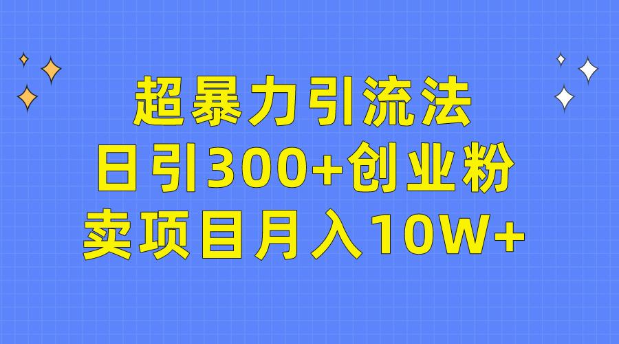 (9954期)超暴力引流法，日引300+创业粉，卖项目月入10W+-禾谷轻创网