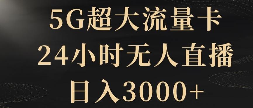 5G超大流量卡，24小时无人直播，日入3000+【揭秘】-禾谷轻创网