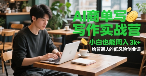 AI商单写作实战营，小白也能周入3k+，给普通人的低风险创业课-禾谷轻创网