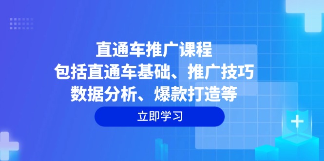 直通车推广课程：包括直通车基础、推广技巧、数据分析、爆款打造等-禾谷轻创网