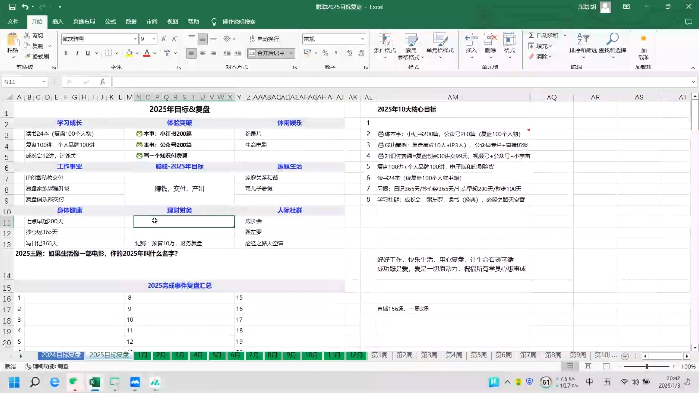 聪聪老师·2025实现目标，复盘俱乐部-禾谷轻创网