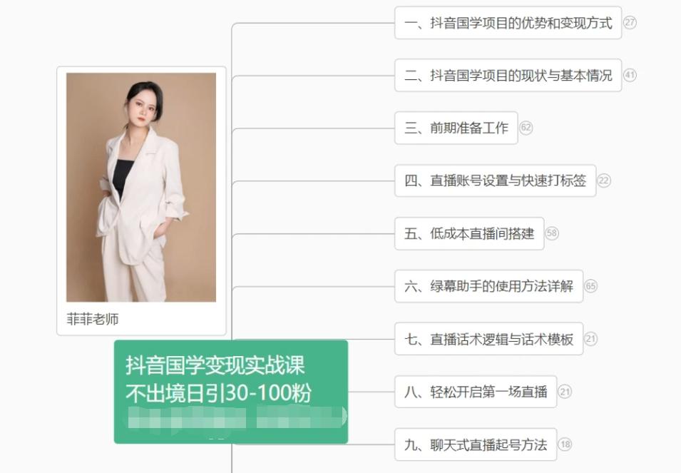 抖音国学变现项目：不出境日引30-100粉实战课程-禾谷轻创网