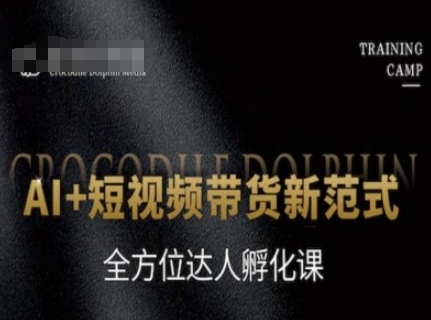AI+短视频带货新范式，全方位达人孵化课-禾谷轻创网
