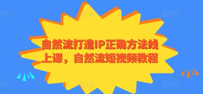 自然流打造IP正确方法线上课，自然流短视频教程-禾谷轻创网