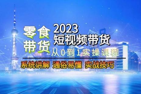 2023短视频带货-零食赛道，从0-1实操课程，系统讲解实战技巧-禾谷轻创网