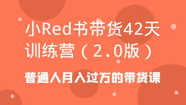 小Red书带货42天训练营(2.0版)普通人月入过万的带货课-禾谷轻创网