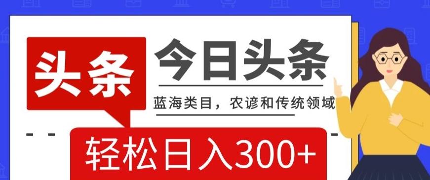 AI头条传统和农谚领域，蓝海类目，搬运+AI优化，轻松日入300+【揭秘】-禾谷轻创网