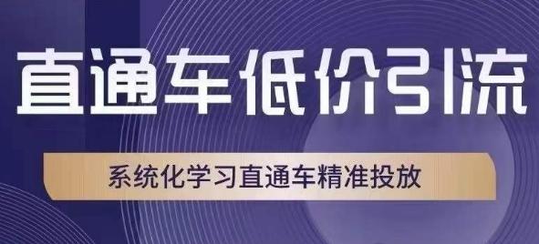 直通车低价引流课，系统化学习直通车精准投放-禾谷轻创网