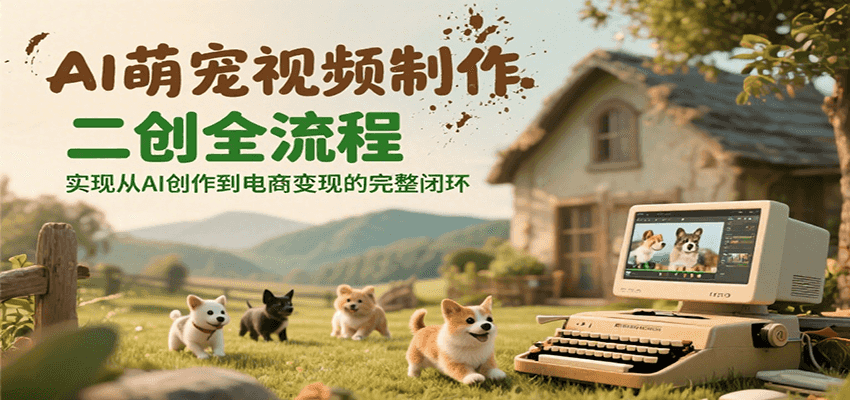 AI萌宠视频制作二创全流程，实现从AI创作到电商变现的完整闭环-禾谷轻创网