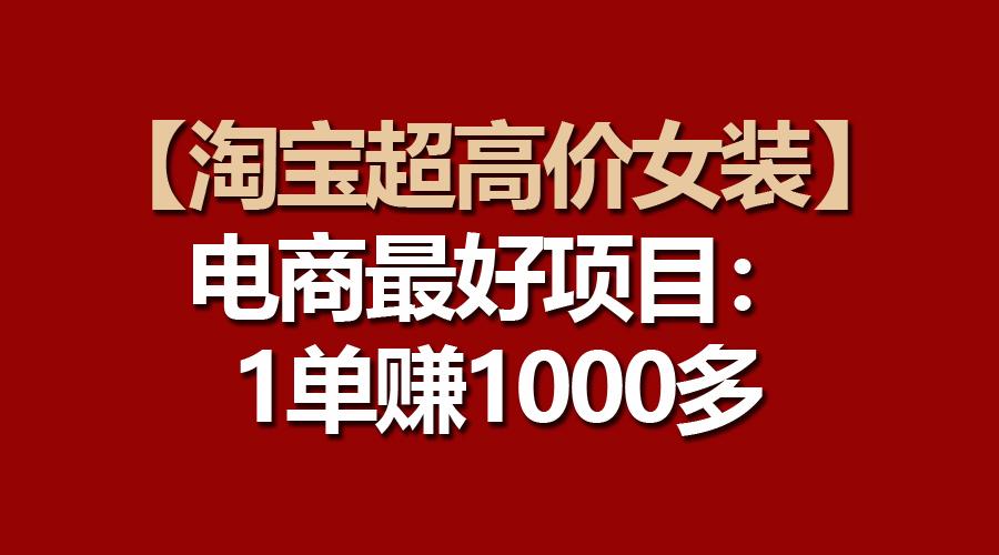 【淘宝超高价女装】电商最好项目：一单赚1000多-禾谷轻创网