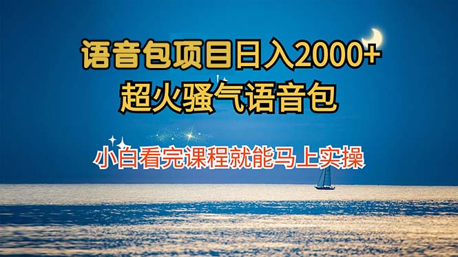 语音包项目 日入2000+ 超火骚气语音包小白看完课程就能马上实操-禾谷轻创网