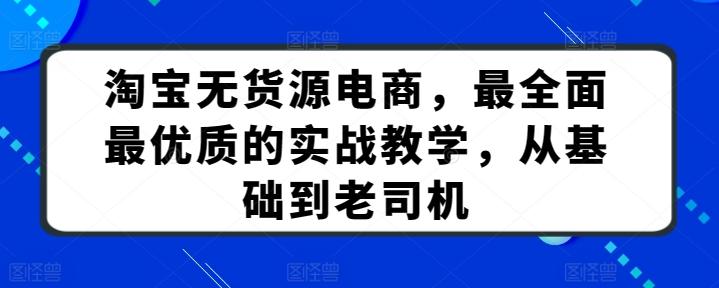 淘宝无货源电商，最全面最优质的实战教学，从基础到老司机-禾谷轻创网