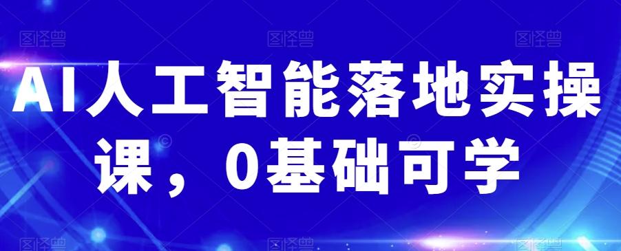 AI人工智能落地实操课，0基础可学-禾谷轻创网