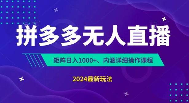 拼多多无人直播不封号，0投入，3天必起，无脑挂机，日入1k+【揭秘】-禾谷轻创网