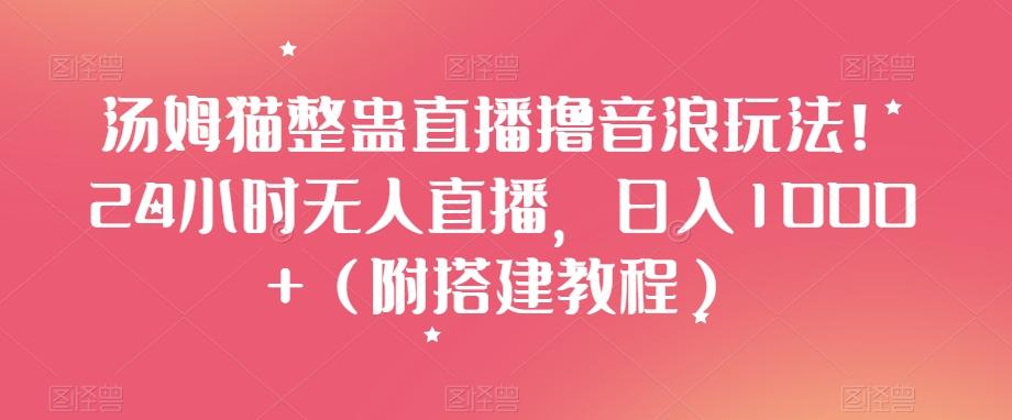 汤姆猫整蛊直播撸音浪玩法！24小时无人直播，日入1000+（附搭建教程）【揭秘】-禾谷轻创网