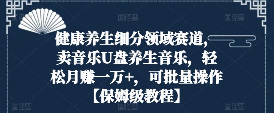 健康养生细分领域赛道，卖音乐U盘养生音乐，轻松月赚一万+，可批量操作【保姆级教程】-禾谷轻创网