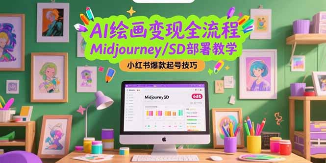 AI绘画变现全流程，Midjourney/SD部署教学，小红书爆款起号技巧-禾谷轻创网