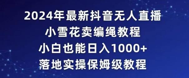 2024年抖音最新无人直播小雪花卖编绳项目，小白也能日入1000+落地实操保姆级教程【揭秘】-禾谷轻创网