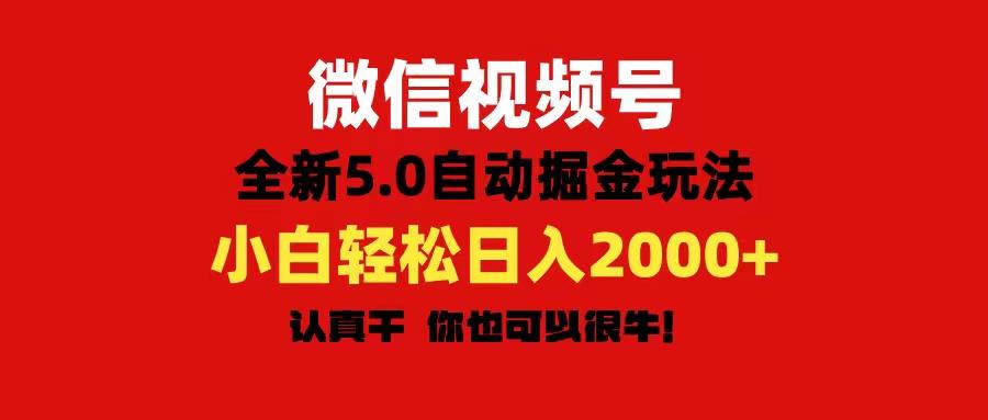微信视频号变现，5.0全新自动掘金玩法，日入利润2000+有手就行-禾谷轻创网