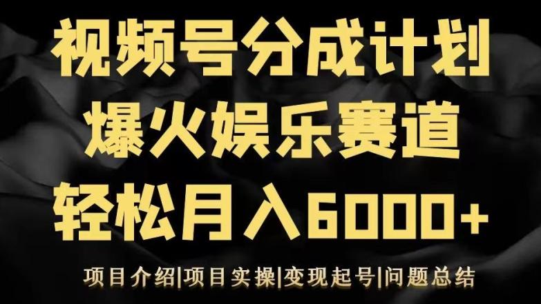 视频号创作分成计划之娱乐赛道轻松日入500+-禾谷轻创网