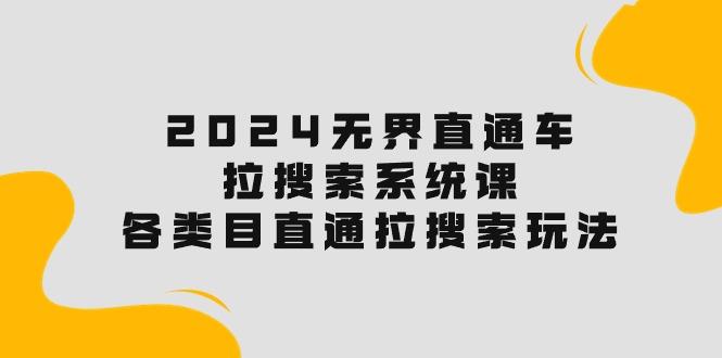2024无界直通车·拉搜索系统课：各类目直通车 拉搜索玩法！-禾谷轻创网