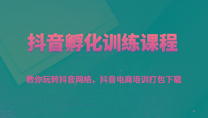 抖音孵化训练课程-教你玩转抖音网络，抖音电商培训打包下载-禾谷轻创网