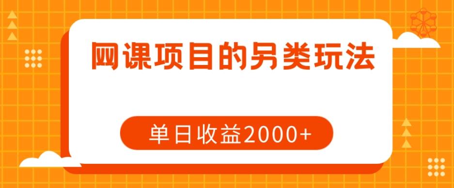 网课项目的另类玩法，单日收益2000+【揭秘】-禾谷轻创网