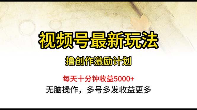 视频号最新玩法，每日一小时月入5000+-禾谷轻创网