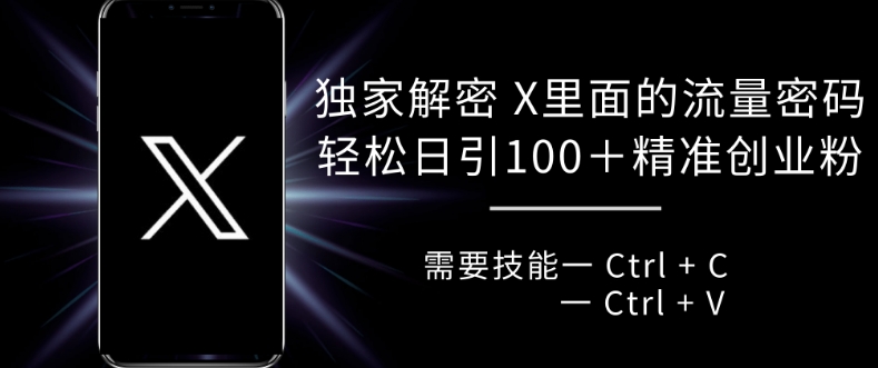 独家解密 X 里面的流量密码，复制粘贴轻松日引100+-禾谷轻创网