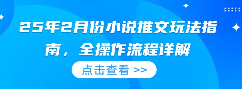 25年2月份小说推文玩法指南，全操作流程详解-禾谷轻创网