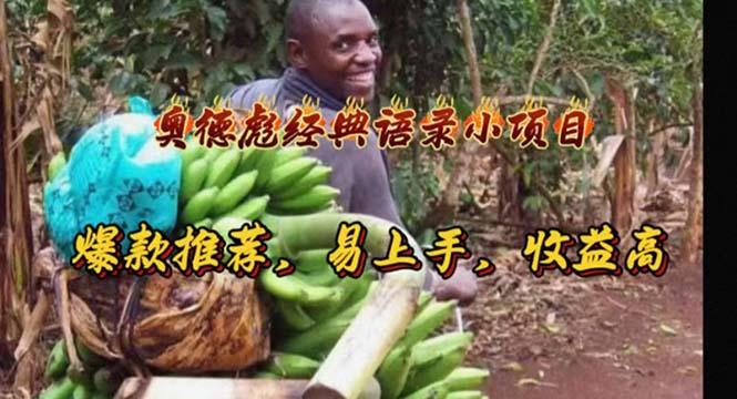 奥德彪经典语录小项目，爆款推荐，易上手，收益高-禾谷轻创网