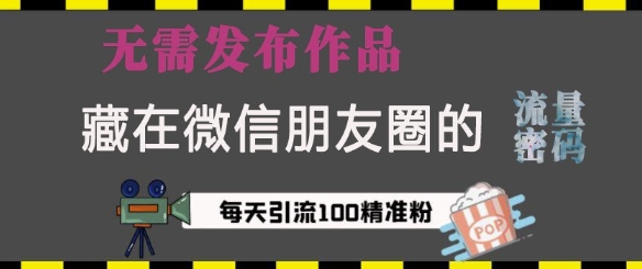 藏在微信朋友圈的流量密码，无需发布作品，单日引流100+精准创业粉【揭秘】-禾谷轻创网