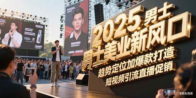 2025男士美业新风口，趋势定位加爆款打造，短视频引流直播促销-禾谷轻创网