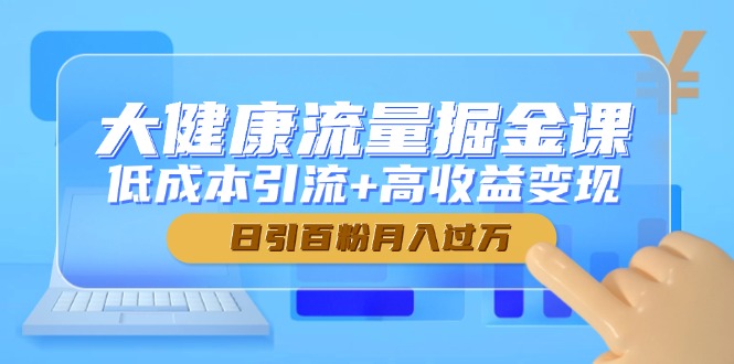 大健康流量掘金课，低成本引流+高收益变现，日引百粉月入过万-禾谷轻创网