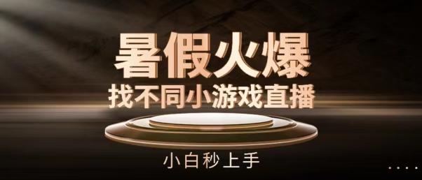 暑假火爆找不同小游戏直播间，小白秒上手【揭秘】-禾谷轻创网