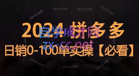 恒哥·2024拼多多日销0-100单实操-禾谷轻创网