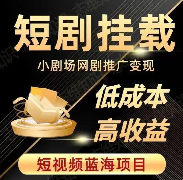 2023短视频蓝海项目，抖音快手短剧推广变现教程，低成本高收益-禾谷轻创网