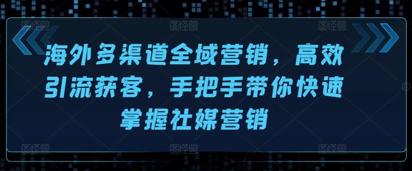 海外多渠道全域营销，高效引流获客，手把手带你快速掌握社媒营销-禾谷轻创网