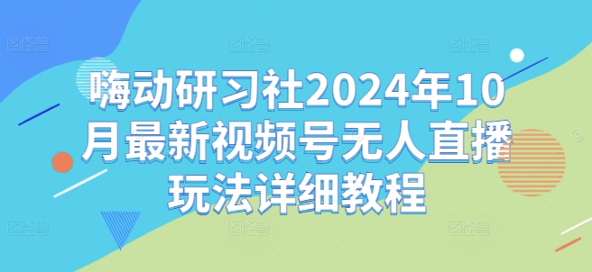 嗨动研习社2024年10月最新视频号无人直播玩法详细教程-禾谷轻创网